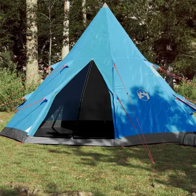 The Living Store Šotor za kampiranje tipi za 4 osebe moder vodoodporen - Šotor Za Kampiranje