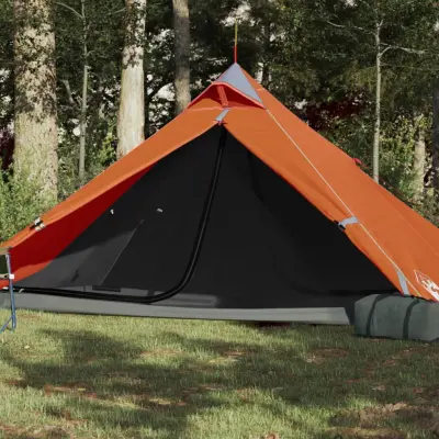 The Living Store Šotor za kampiranje tipi za 1 osebo oranžen vodoodporen - Šotor Za Kampiranje