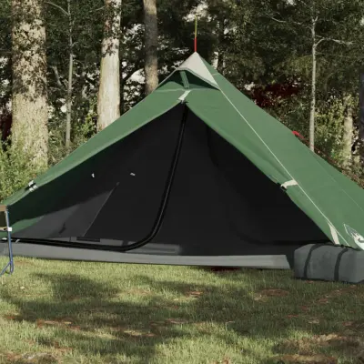 The Living Store Šotor za kampiranje tipi za 1 osebo zelen vodoodporen - Šotor Za Kampiranje