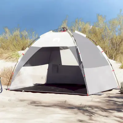 The Living Store Šotor za plažo za 2 osebi siv za hitro postavitev vodoodporen - Šotor Za Plažo