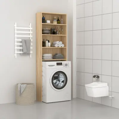 The Living Store Omara za pralni stroj sonoma hrast 64x24x190 cm - Omara Za Pralni Stroj