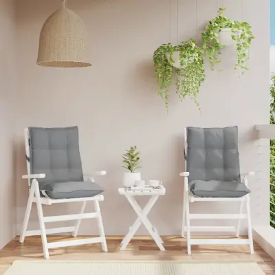 The Living Store Blazina za stol 2 kosa siva oxford tkanina - Blazina Za Stol Z Nizkim Naslonjalom