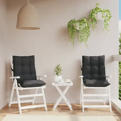 The Living Store Blazina za stol 2 kosa črna oxford tkanina - Blazina Za Stol Z Nizkim Naslonjalom