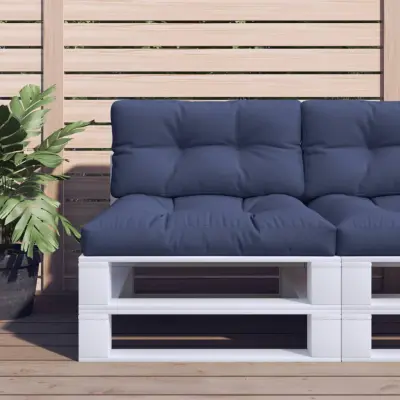 The Living Store Blazine za kavč iz palet mornarsko modre 70x40x12 cm blago - Blazina Za Palete