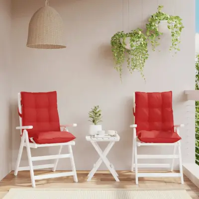 The Living Store Blazina za stol 2 kosa rdeča oxford tkanina - Blazina Za Stol Z Nizkim Naslonjalom