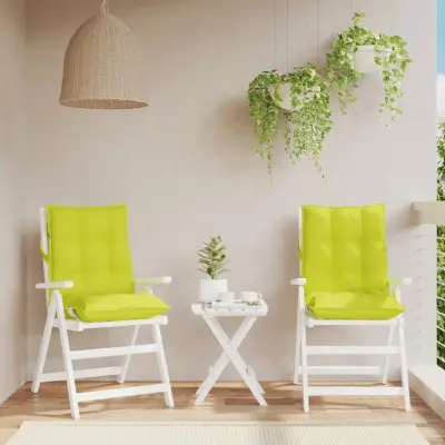 The Living Store Blazina za stol 2 kosa živo zelena oxford tkanina - Blazina Za Stol Z Nizkim Naslonjalom