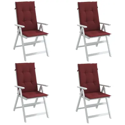 The Living Store Blazina za stol 4 kosi melanž vinsko rdeča 120x50x4 cm blago - Blazina Za Stol Z Visokim Naslonjalom