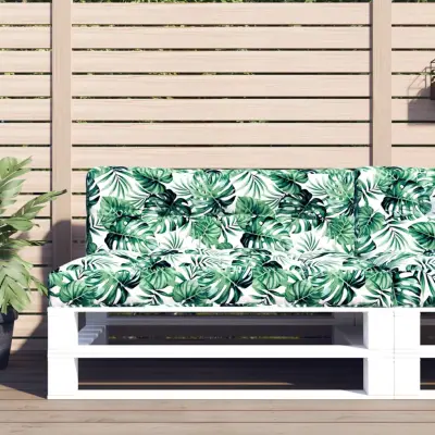 The Living Store Blazina za palete vzorec listja 120x40x12 cm - Blazina Za Palete
