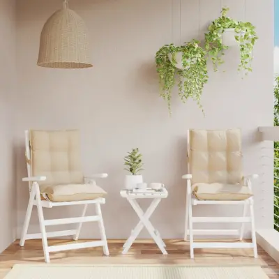 The Living Store Blazina za stol 2 kosa bež oxford tkanina - Blazina Za Stol Z Nizkim Naslonjalom