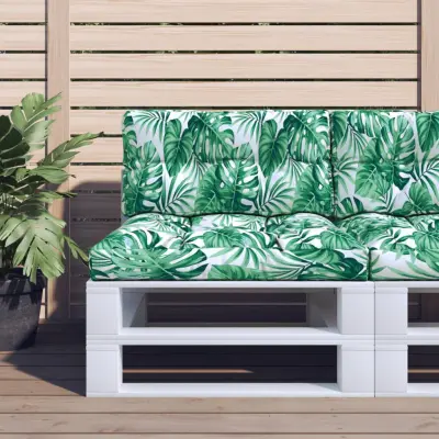The Living Store Blazina za palete vzorec listja 80x40x12 cm blago - Blazina Za Palete