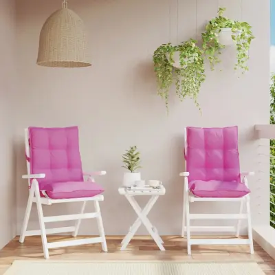 The Living Store Blazina za stol 2 kosa roza oxford tkanina - Blazina Za Stol Z Nizkim Naslonjalom