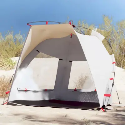 The Living Store Šotor za plažo za 2 osebi siv za hitro postavitev vodoodporen - Šotor Za Plažo
