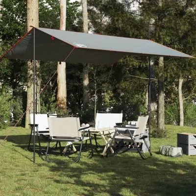 The Living Store Ponjava za kampiranje siva in oranžna 360x294 cm vodoodporna - Ponjava Za Kampiranje