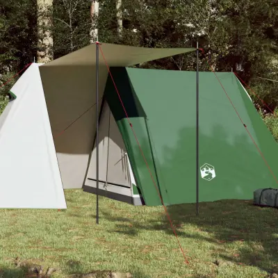 The Living Store Šotor za kampiranje za 3 osebe zelen vodoodporen - Šotor Za Kampiranje