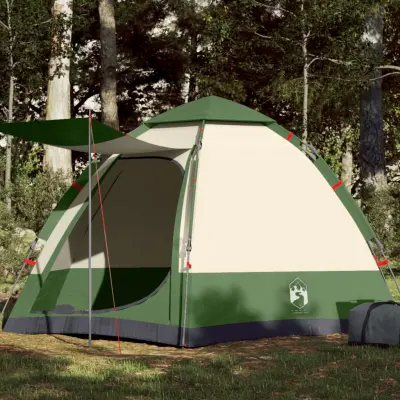 The Living Store Šotor za kampiranje za 4 osebe zelen za hitro postavitev - Šotor Za Kampiranje