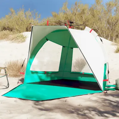 The Living Store Šotor za plažo za 2 osebi zelen za hitro postavitev vodoodporen - Šotor Za Plažo