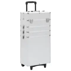The Living Store Voziček za ličila iz aluminija srebrn - Voziček Za Ličila
