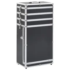 The Living Store Voziček za ličila iz aluminija črn - Voziček Za Ličila
