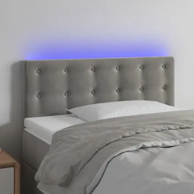 The Living Store LED posteljno vzglavje svetlo sivo 90x5x78/88 cm žamet - LED Vzglavje