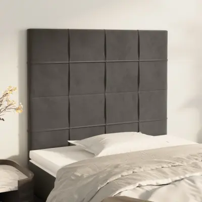 The Living Store Posteljno vzglavje 2 kosa temno sivo 90x5x78/88 cm žamet - Vzglavje