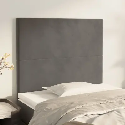 The Living Store Posteljno vzglavje 2 kosa temno sivo 100x5x78/88 cm žamet - Vzglavje