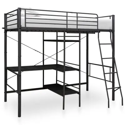 The Living Store Pograd z okvirjem za mizo ?rn kovinski 90x200 cm - Pograd