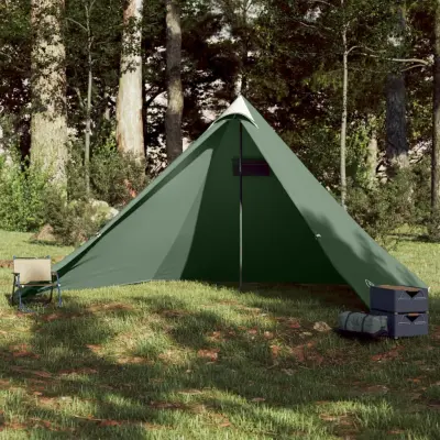 The Living Store Družinski šotor tipi za 7 oseb zelen vodoodporen - Družinski Šotor