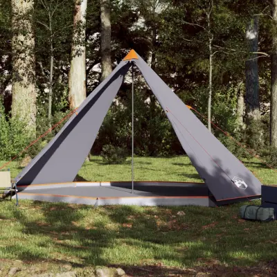 The Living Store Družinski šotor tipi za 8 oseb siv in oranžen vodoodporen - Družinski Šotor