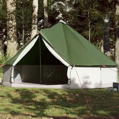 The Living Store Družinski šotor tipi za 12 oseb zelen vodoodporen - Družinski Šotor