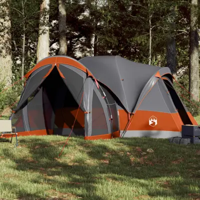 The Living Store Družinski šotor tipi za 8 oseb siv in oranžen vodoodporen - Družinski Šotor