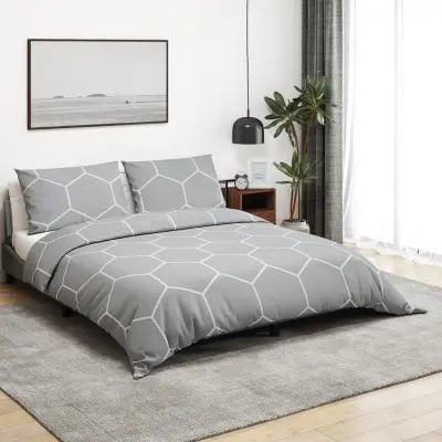 The Living Store Posteljnina siva 240x220 cm bombaž - Komplet Prevlek Za Odejo