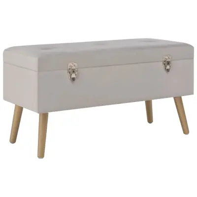 The Living Store Klop s prostorom za shranjevanje 80 cm siv žamet - Klop