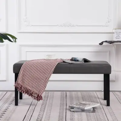 The Living Store Klop 106 cm sivo umetno usnje - Klop Za Hodnik