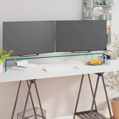 The Living Store Stojalo za TV / ekran stekleno prozorno 110x30x13 cm - TV Stojalo