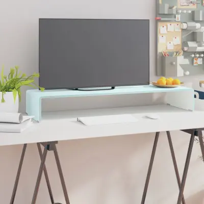 The Living Store Stojalo za TV / ekran stekleno zeleno 90x30x13 cm - TV Stojalo