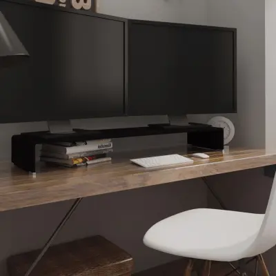The Living Store Stojalo za TV / ekran stekleno črno 110x30x13 cm - TV Stojalo