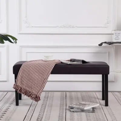 The Living Store Klop 106 cm rjavo umetno usnje - Klop Za Hodnik