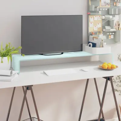 The Living Store Stojalo za TV / ekran stekleno zeleno 100x30x13 cm - TV Stojalo