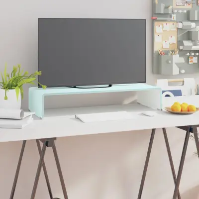 The Living Store Stojalo za TV / ekran stekleno zeleno 70x30x13 cm - TV Stojalo