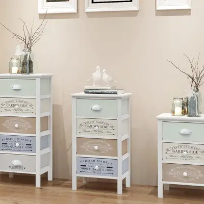 The Living Store Elegantna francoska omarica s 4 predali les - Omarica Za Shranjevanje