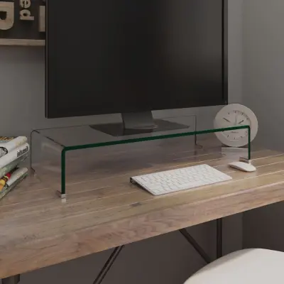 The Living Store Stojalo za TV / ekran stekleno prozorno 70x30x13 cm - TV Stojalo