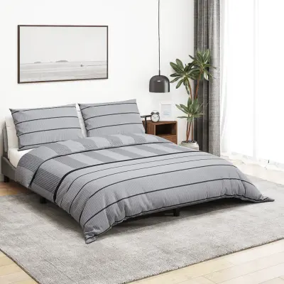 The Living Store Posteljnina siva 240x220 cm bombaž - Komplet Prevlek Za Odejo