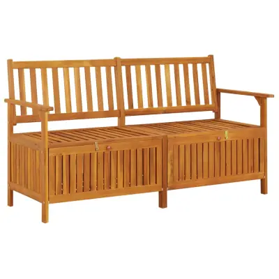 The Living Store Klop za shranjevanje 148 cm trden akacijev les - Klop