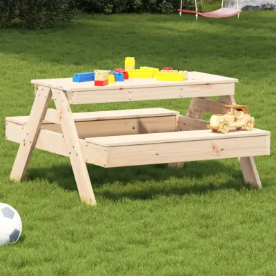 The Living Store Piknik miza za otroke 88x97x52 cm trdna borovina - Piknik Miza