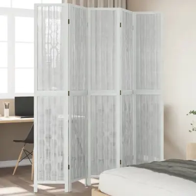 The Living Store Paravan 5-delni bel trden les pavlovnije - Pregrada Za Prostor