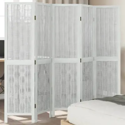 The Living Store Paravan 5-delni bel trden les pavlovnije - Pregrada Za Prostor