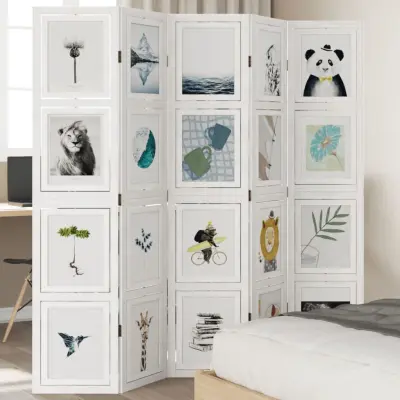 The Living Store Paravan 5-delni bel trden les pavlovnije - Pregrada Za Prostor