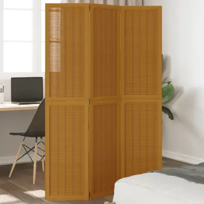 The Living Store Paravan 3-delni rjav trden les pavlovnije - Pregrada Za Prostor