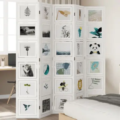 The Living Store Paravan 5-delni bel trden les pavlovnije - Pregrada Za Prostor