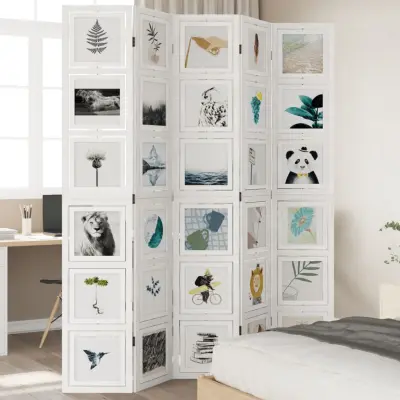 The Living Store Paravan 5-delni bel trden les pavlovnije - Pregrada Za Prostor